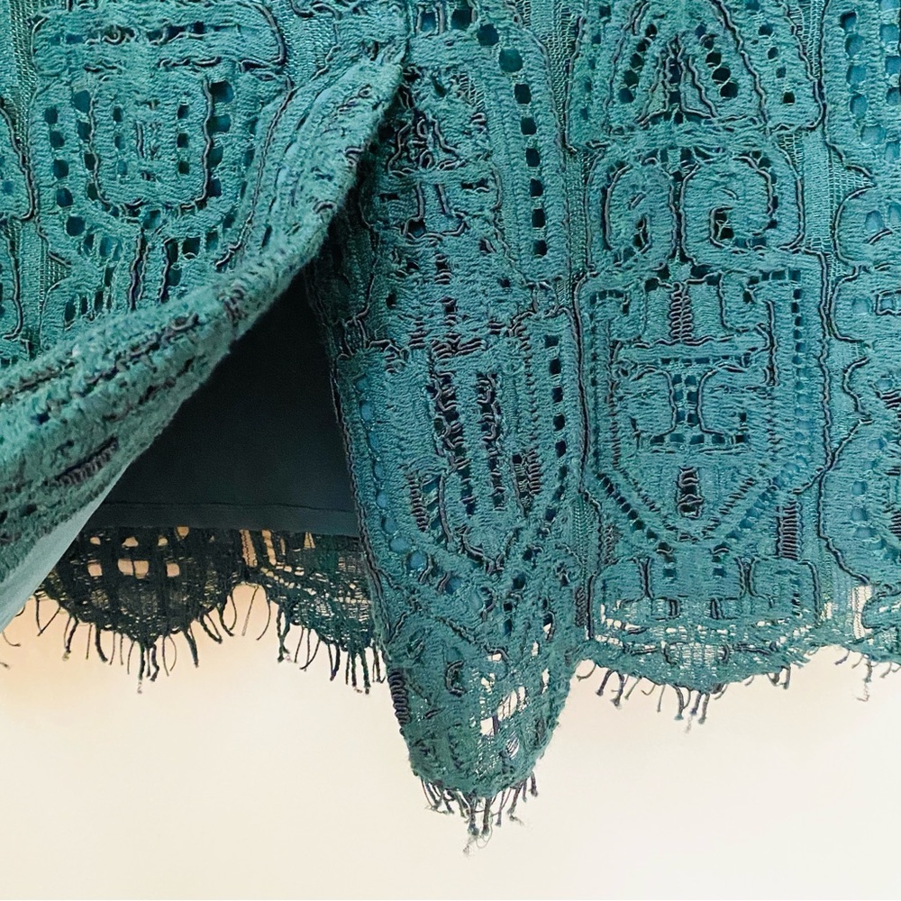 ANN TAYLOR SKIRT PENCIL 10P LACE FOREST DEEP GREEN Work Career Corporate Chic - Picture 9 of 13